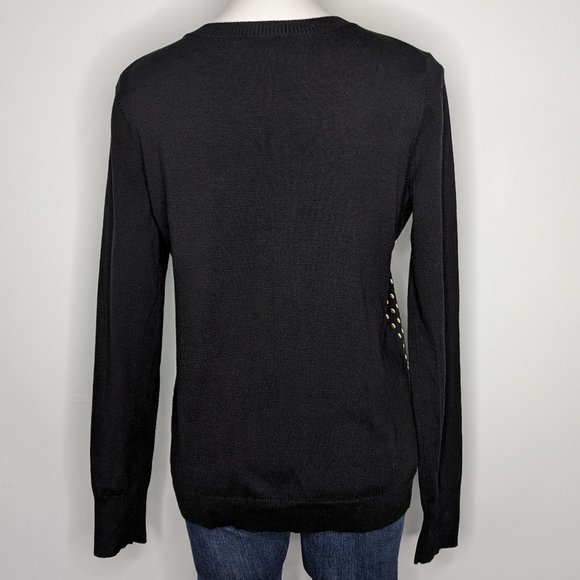 Express Black Gold Long Sleeve Cotton Blend Sweater L - Picture 6 of 9